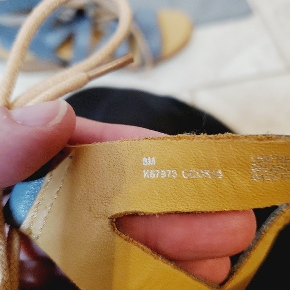 Kork-Ease Light Blue Skyway Leather  Strappy Chris cross Sandal shoes - Picture 12 of 12